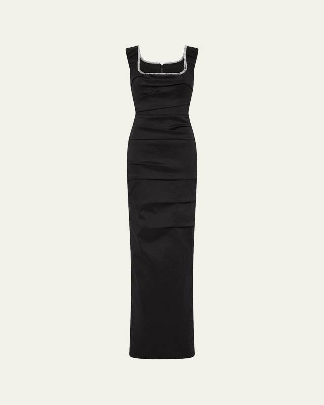 Onyx Crystal Column Gown